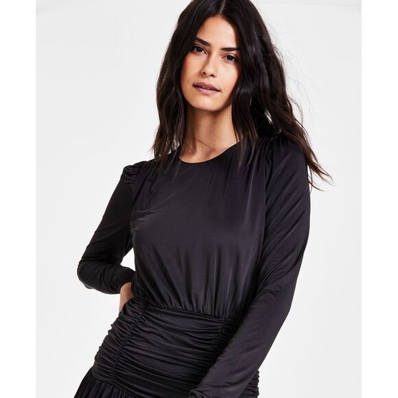 Women's Ruched Mini Dress - Picture 4 of 4